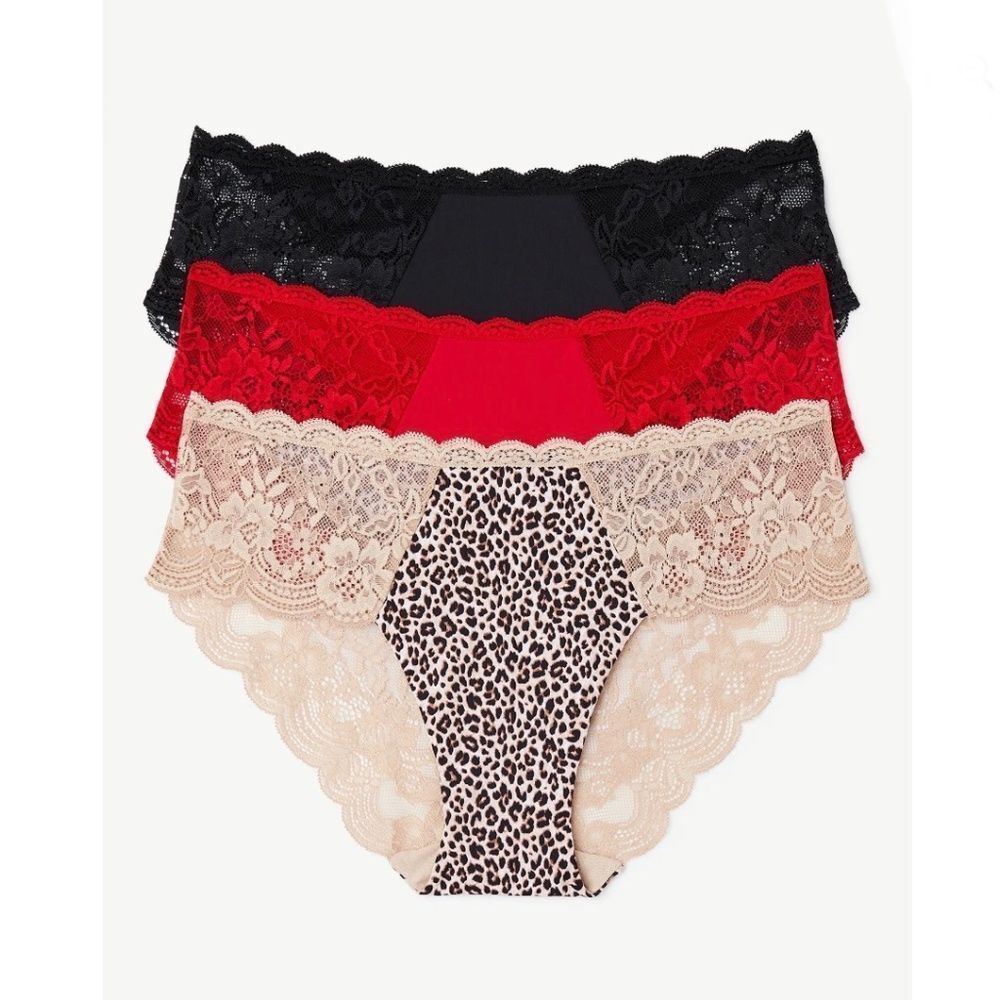 Microfiber & Lace Hipster Panties Underwear 2, 3-Packs Size XXXL